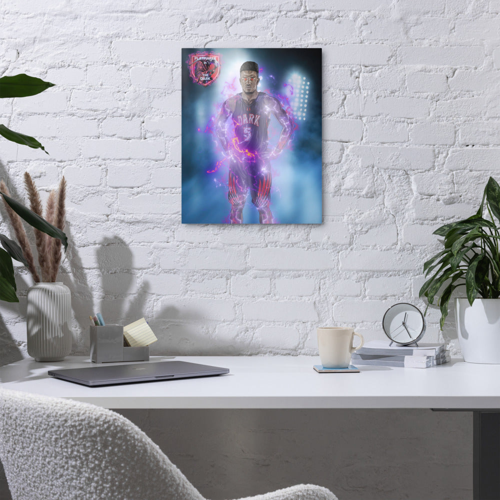 Playmaker In The Dark Basketball Metal prints