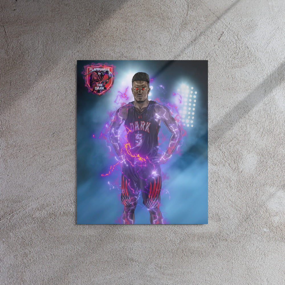 Playmaker In The Dark Basketball Metal prints