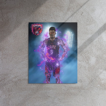 Playmaker In The Dark Basketball Metal prints