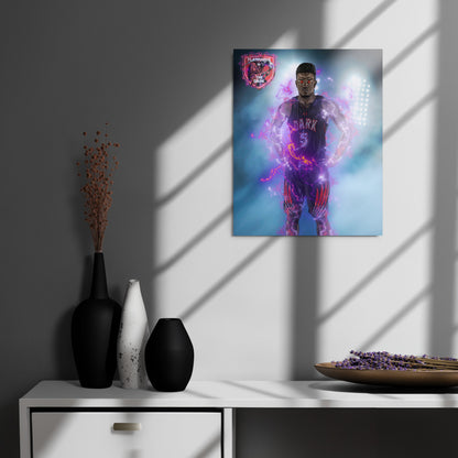 Playmaker In The Dark Basketball Metal prints