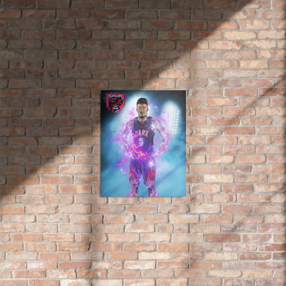 Playmaker In The Dark Basketball Metal prints