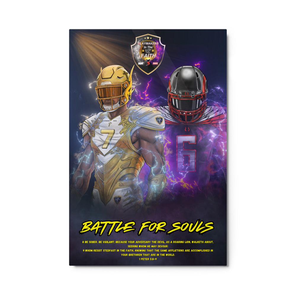 "Battle For Souls" 1 Peter 5:8-9 Metal prints