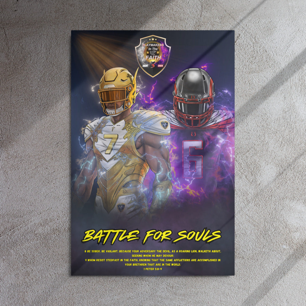 "Battle For Souls" 1 Peter 5:8-9 Metal prints