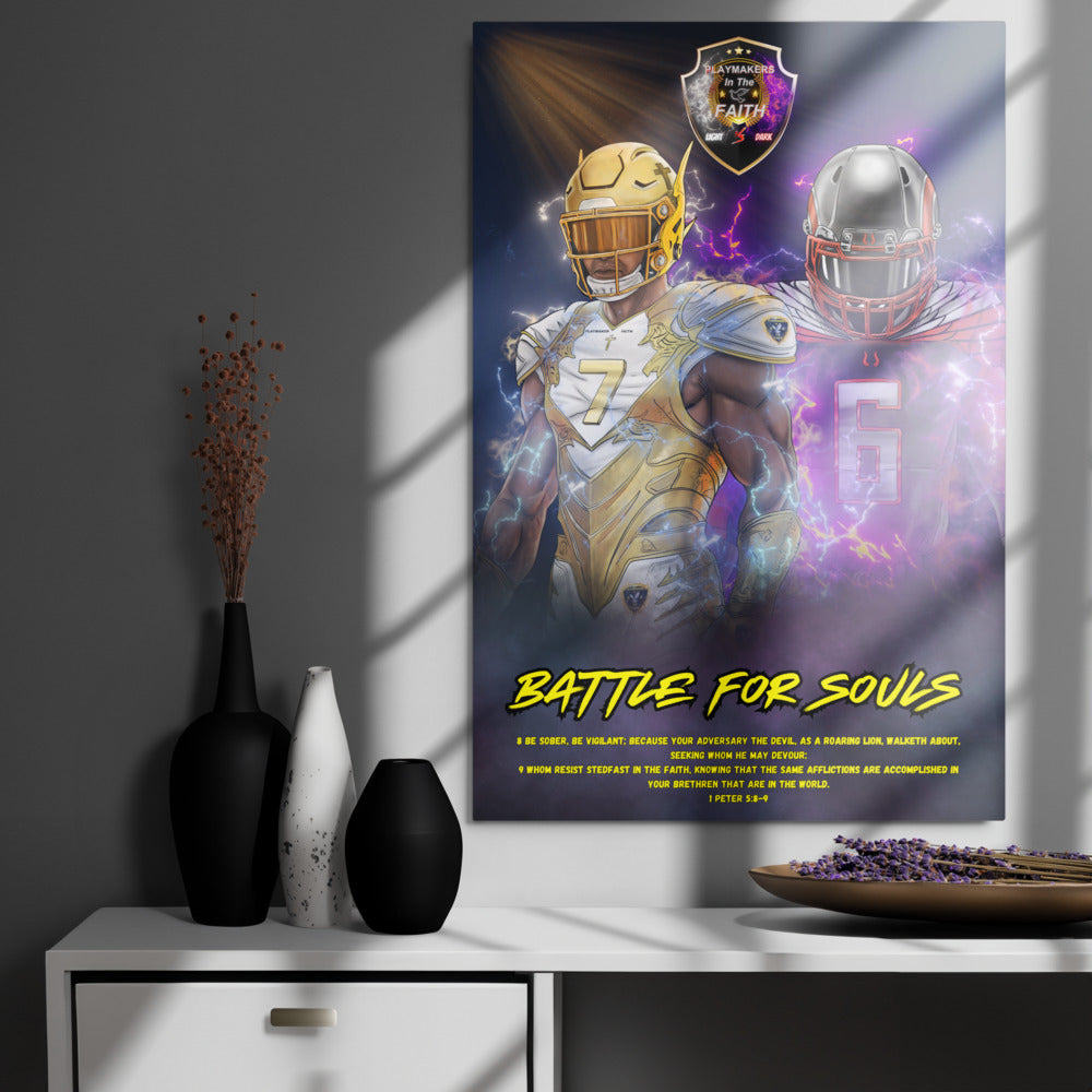 "Battle For Souls" 1 Peter 5:8-9 Metal prints