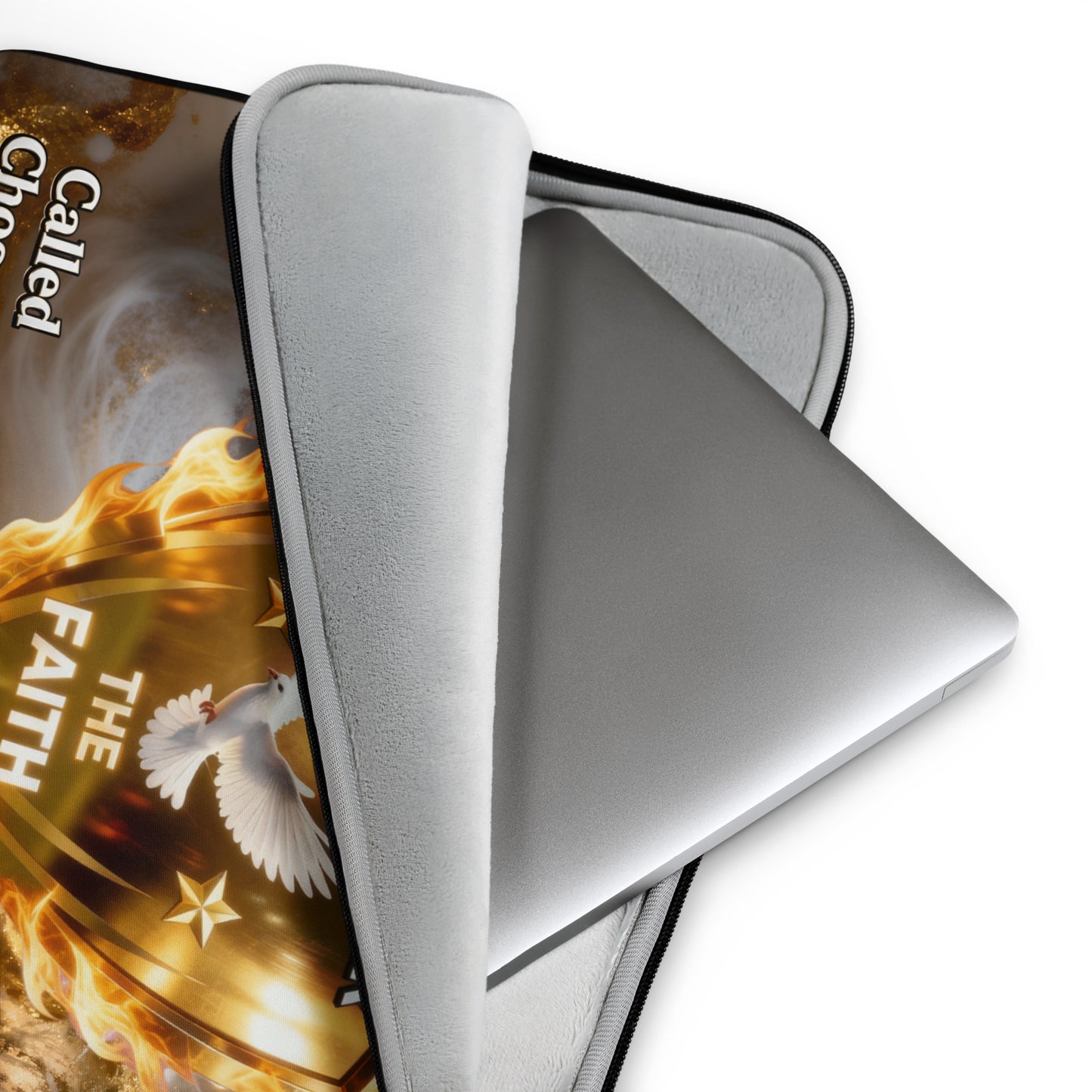 Playmaker In The Faith Gold Shield Laptop Sleeve