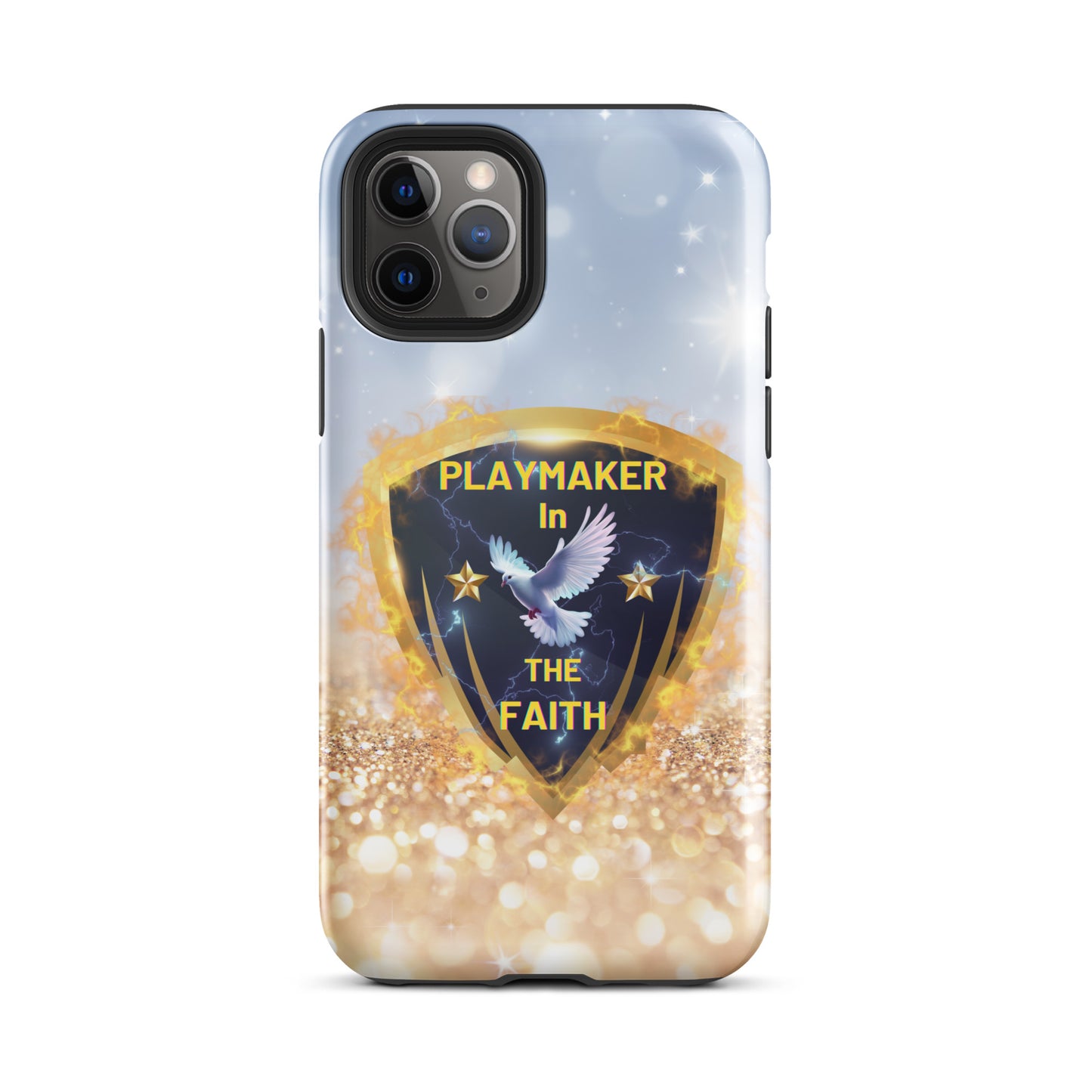 White Gold "Playmaker In The Faith" Tough Case for iPhone®