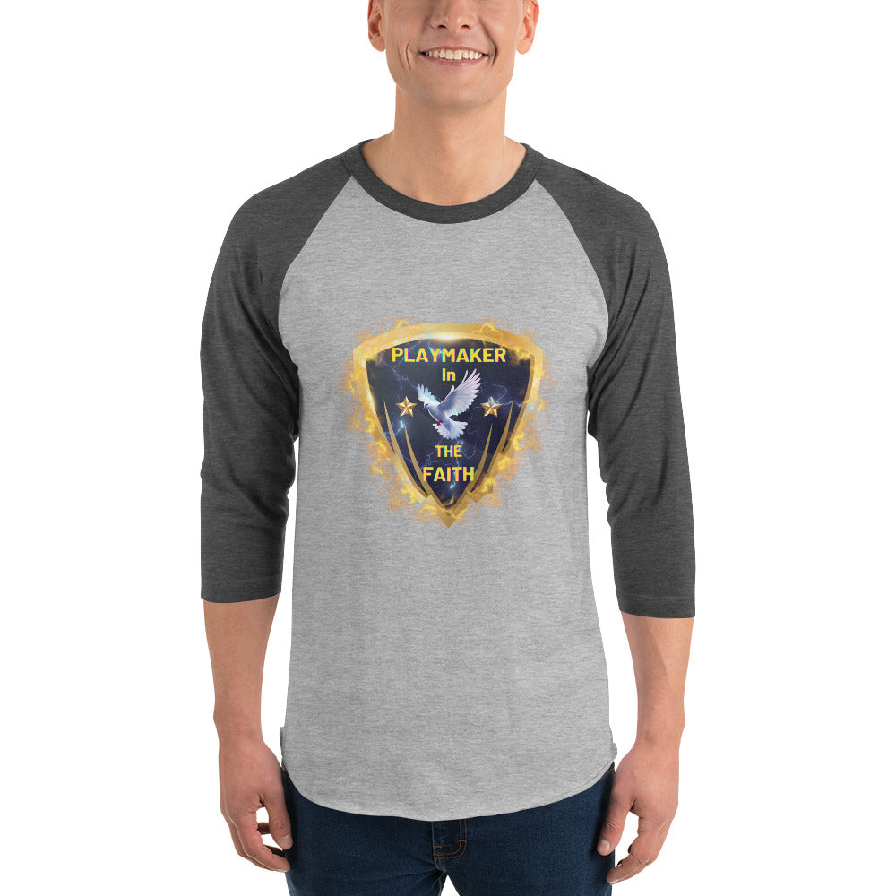 Playmaker In The Faith 3/4 sleeve raglan shirt