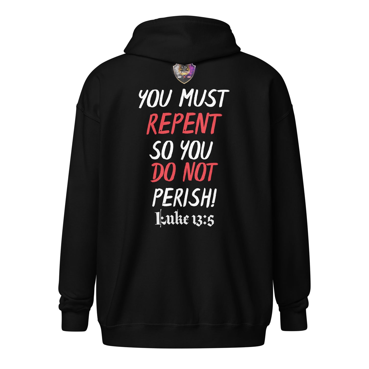 "Repent So You Do Not Perish" Unisex heavy blend zip hoodie