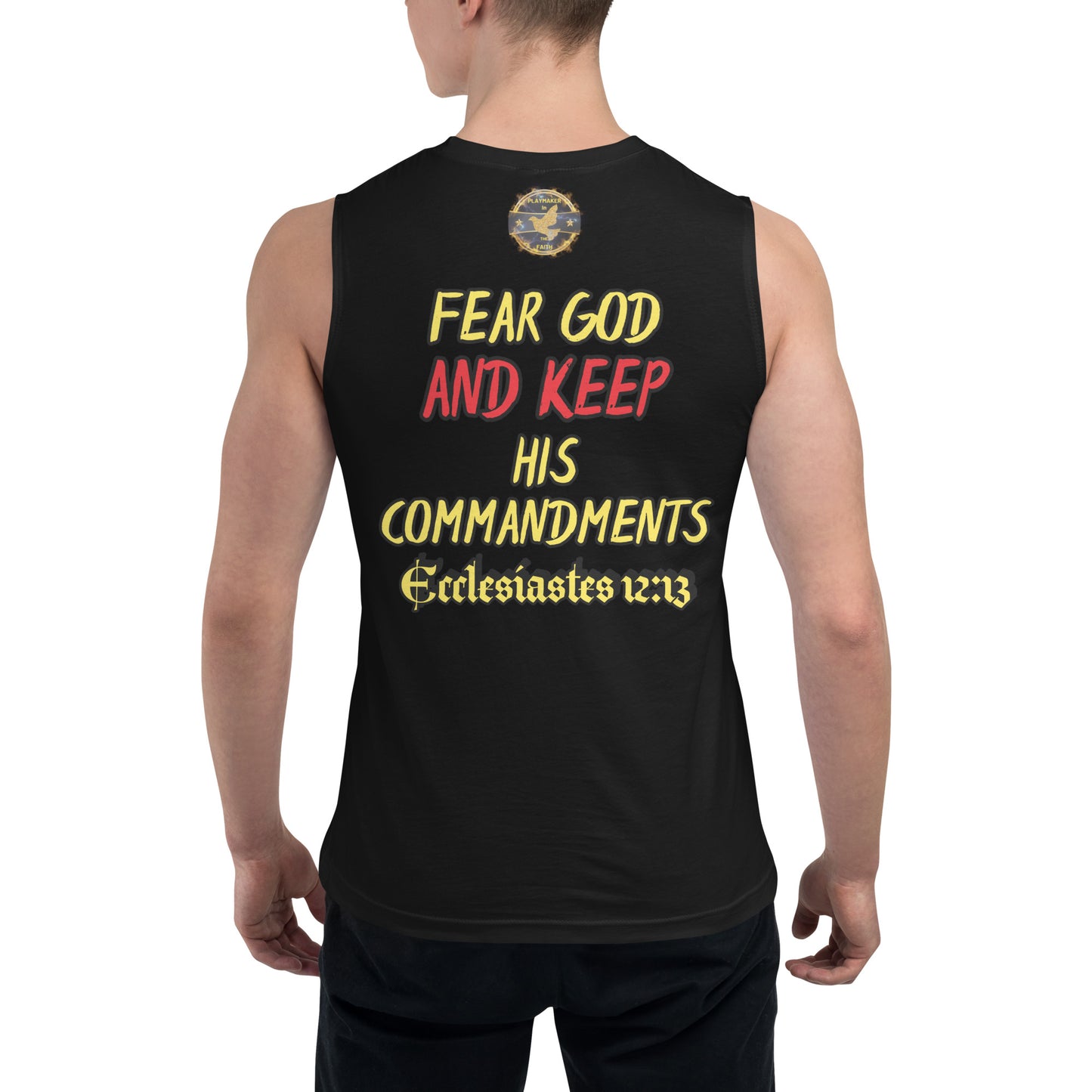 "Fear God & Keep His Commands" Playmakers Logo Athletic Training Shirt