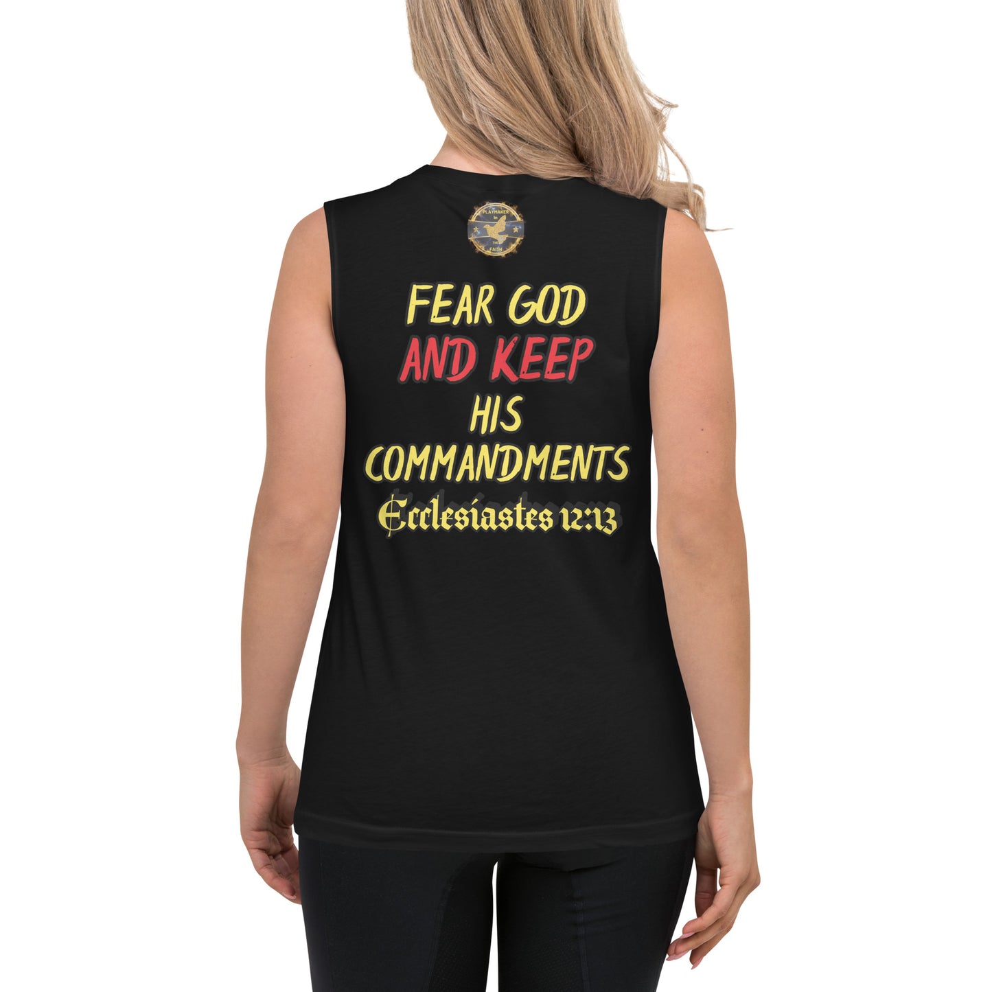 "Fear God & Keep His Commands" Playmakers Logo Athletic Training Shirt