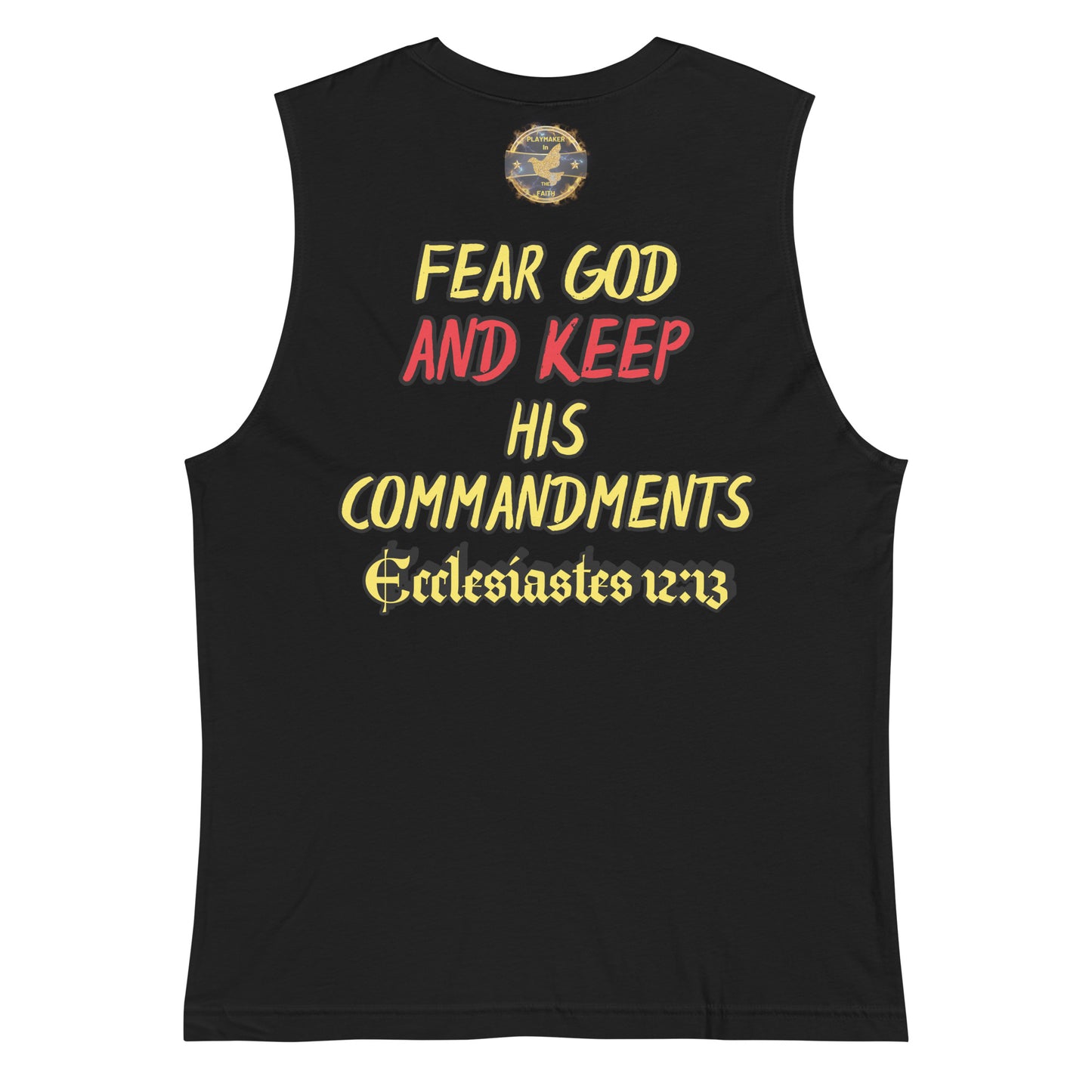 "Fear God & Keep His Commands" Playmakers Logo Athletic Training Shirt